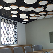 Sound-absorbing: round shojis as acoustic elements